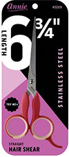 Annie Professional Stainless Hair Shears With Soft Grip 6.75 Inch Asst